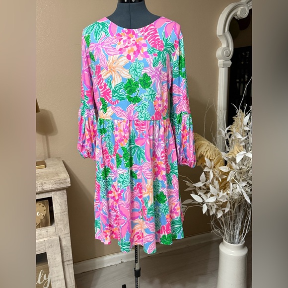 Lilly Pulitzer Multicolor Floral Long Sleeve Dress - Picture 1 of 9